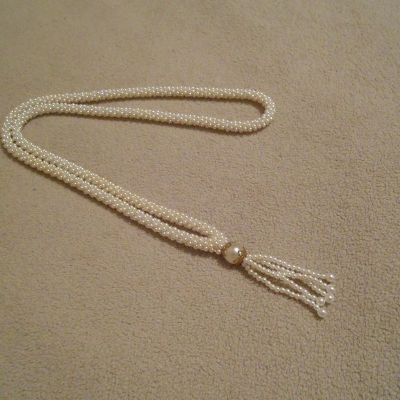 Vintage Pearl Tassel Necklace - Picture 1 of 5